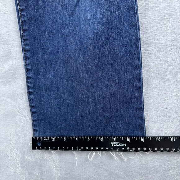 Talbots Signature Bootcut Jeans Womens Size 16/33 Medium Wash Frayed Hem Blue - Picture 9 of 12